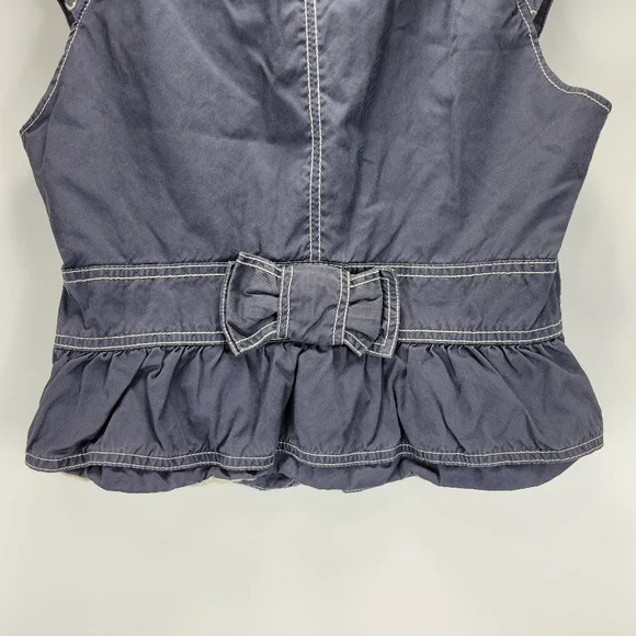 Elevenses Anthropologie Ruffle Button Top Womens 8 Dainty Festival Prairie Boho - Picture 9 of 11